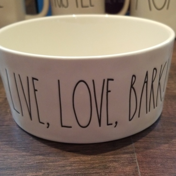 Rae Dunn Dog Bowl Live, Love, Bark! - Picture 3 of 5